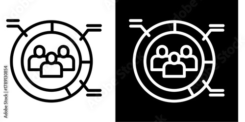 Demographic  Icon Set White Style Collection