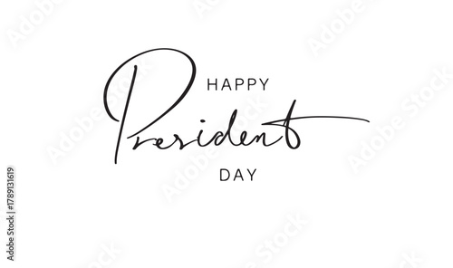 Happy President day text font calligraphy hand written lettering script black color object icon happy president day us usa united state america february freedom banner event us usa america government
