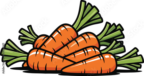 Fresh Carrots Pile Isolated on White Background Vibrant Orange Vegetables with Green Tops Healthy Food