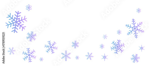 グラデーションの雪の結晶の壁紙　パターン　背景イラスト　ベクター素材