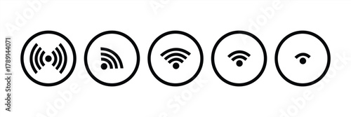 Wi-Fi icon set. Wireless sign collection. Signal symbols. Vector illustration