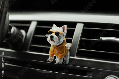 Car Air Freshener. Car accessory in the shape of a dog. 