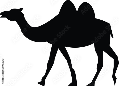 Camel Silhouette Icon - Desert Animal Vector Illustration