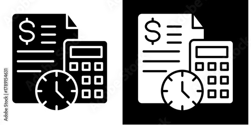 Cost Estimation   Icon Set White Style Collection