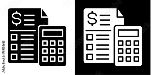Budget Calculator   Icon Set White Style Collection