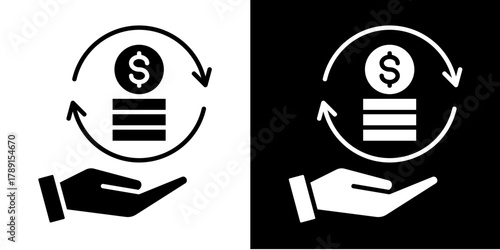 Cash Flow   Icon Set White Style Collection
