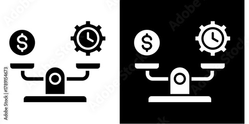 Break Even   Icon Set White Style Collection