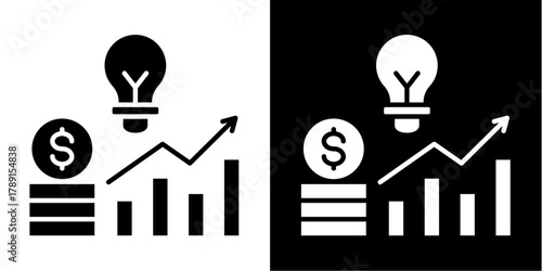 Financial Strategy   Icon Set White Style Collection