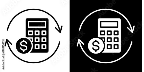 Roi Calculator   Icon Set White Style Collection
