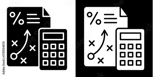 Tax Planning   Icon Set White Style Collection