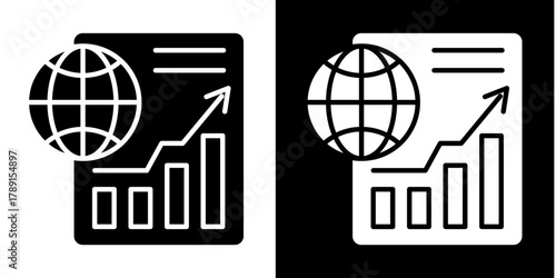 Economic Forecast   Icon Set White Style Collection