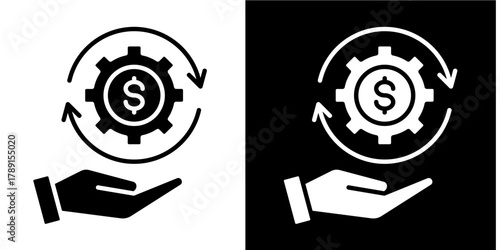 Cost Control   Icon Set White Style Collection