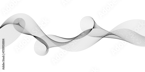 Abstract flowing gray lines on a white background, creating an elegant visual pattern. This image evokes a sense of movement and sophistication