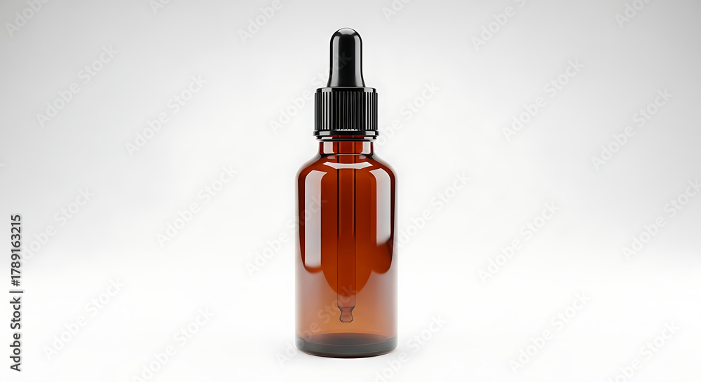 custom made wallpaper toronto digitalAmber Glass Dropper Bottle with Black Cap and Pipette on White Background essential oil bottle serum bottle