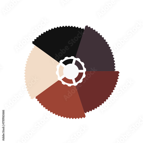 Simple Color Wheel Illustration on Black Background