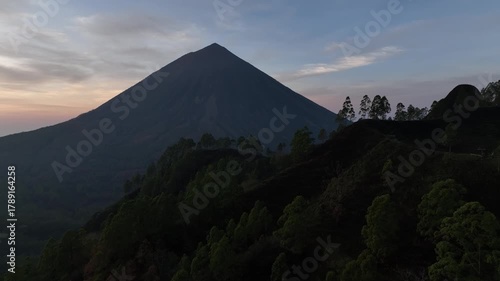 Drone Landscape of Mount Inerie Volcano near Bajawa, East Nusa Tenggara
