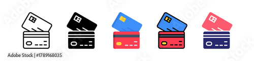 Credit Card Multiple Style Icon Set Collection. 