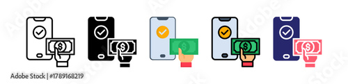 Digital Payment Multiple Style Icon Set Collection. 