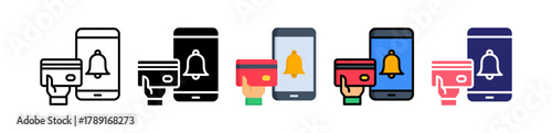 Payment Notification Multiple Style Icon Set Collection. 