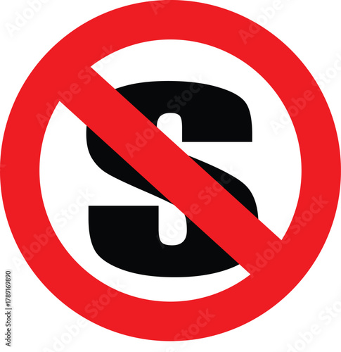 No Standing Sign Symbol Isolated on White Background - Prohibiting Vehicle Stops