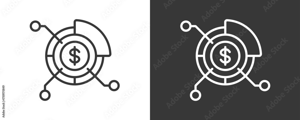 Fotografie Fund Icon Set Vector Collection Isolated In Black And White