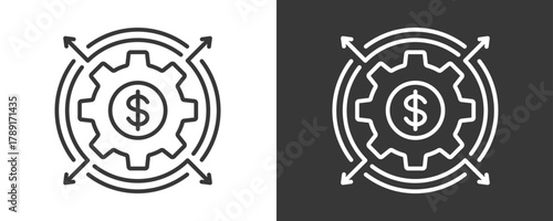 Cashflow Icon Set Vector Collection Isolated In Black And White
