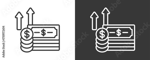 Inflation Icon Set Vector Collection Isolated In Black And White
