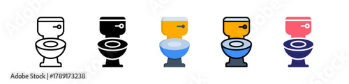 Toilet Multiple Style Icon Set Collection. 