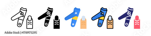 Nail Clipper Multiple Style Icon Set Collection. 