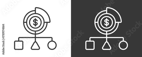 Cost Allocation Icon Set Vector Collection Isolated In Black And White