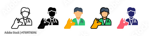 Veterinarian Multiple Style Icon Set Collection. 
