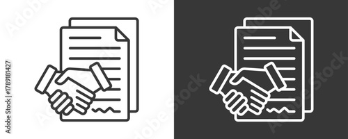 Contract Icon Set Vector Collection Isolated In Black And White