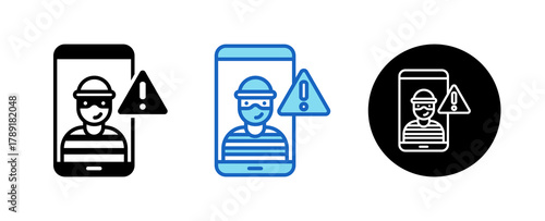 Cybercrime Multiple Style Icon Set Collection Mixed, Blue & Line. 