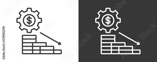Depreciation Icon Set Vector Collection Isolated In Black And White