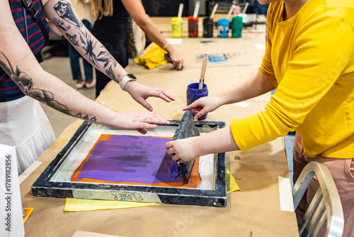 Collaborative Screen Printing Workshop with Hands-On Creative Activities
