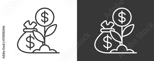 Investment Icon Set Vector Collection Isolated In Black And White