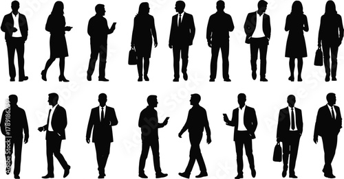 Silhouette of business people walking and talking, teamwork and communication concept, corporate professionals, leadership, collaboration, success, diversity, meeting, office staff, unity, teamwork.