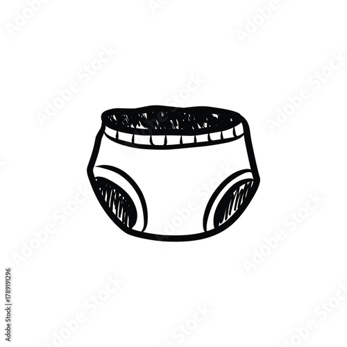 Baby Diaper Doodle Hand drawn