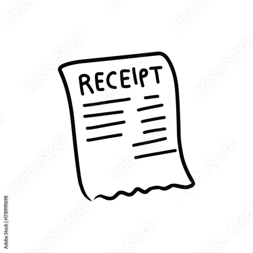 Hand Drawn Receipt Doodle Outline