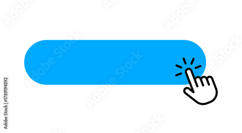 Blue button with click cursor icon