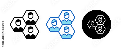 Customer Segment Multiple Style Icon Set Collection Mixed, Blue & Line. 