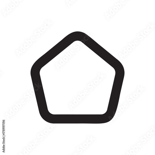 Black pentagon shape outline