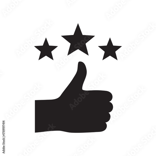 Thumbs up with three stars