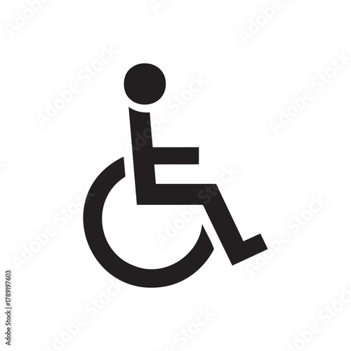 Wheelchair accessibility symbol representing disabled person