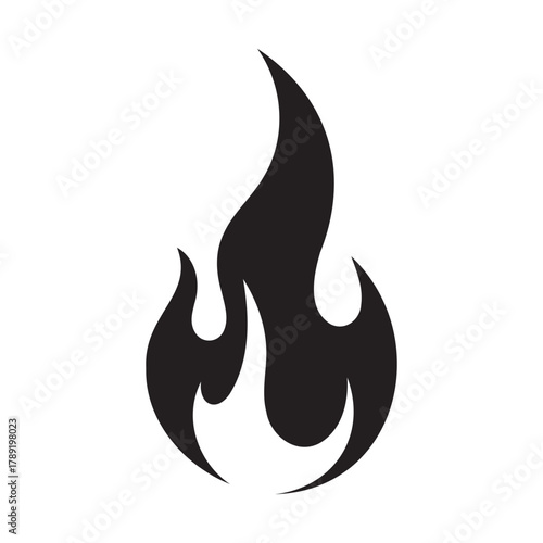 Black silhouette of a flame