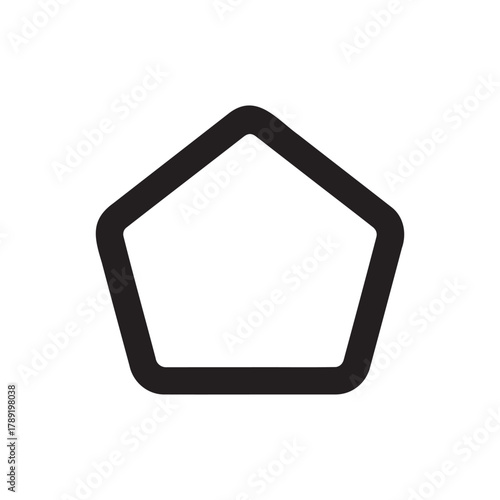 Black outline of a pentagon shape