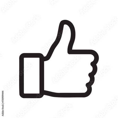 Outline of a thumb up gesture indicating approval or like