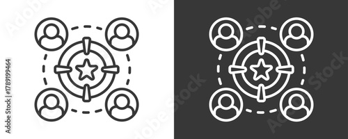 Customer Target Icon Set Vector Collection Isolated In Black And White