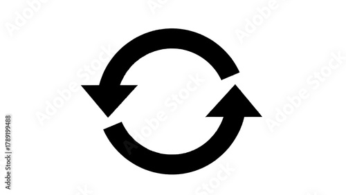 Vector illustration of circular arrows indicating refresh or repeat, on a transparent background
