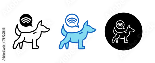 Microchip Multiple Style Icon Set Collection Mixed, Blue & Line. 